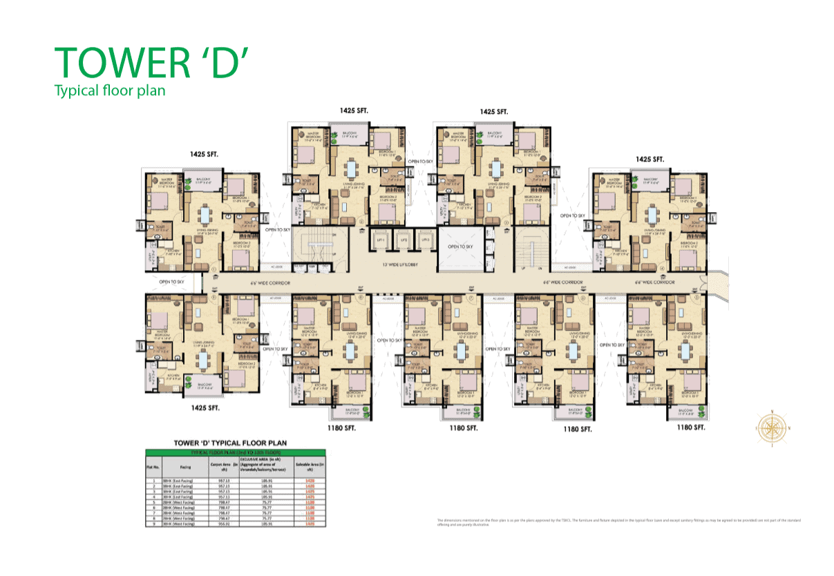 Town D Typical Floor Plan – 1