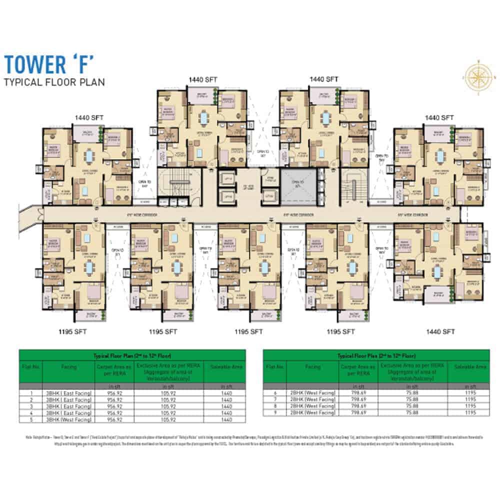 Tower F - Typical Floor Plan